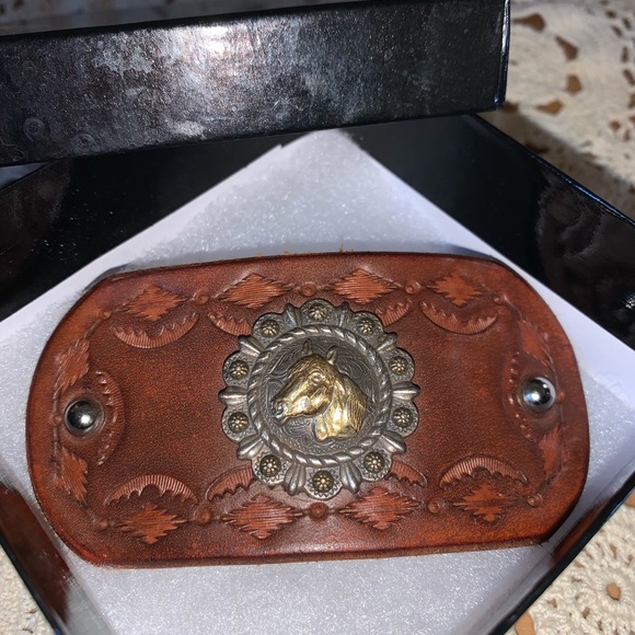 Genuine Leather Western Style Hair Barette-NEW! - Picture 8 of 16